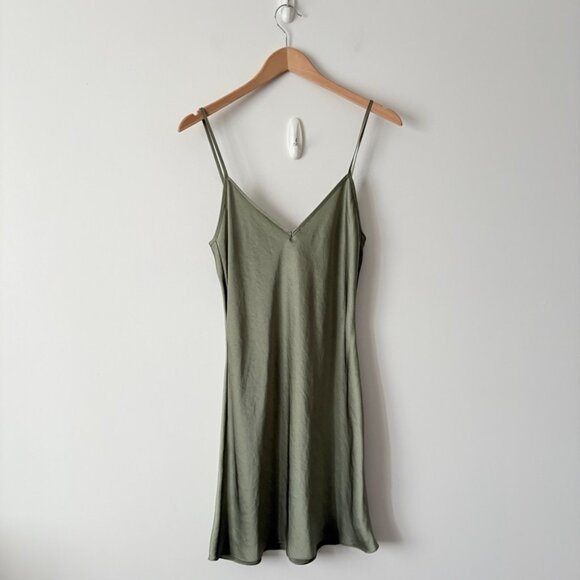 Aritzia Wilfred Mini Only Slip Dress Bitter Sage Green Size Small - Picture 3 of 6